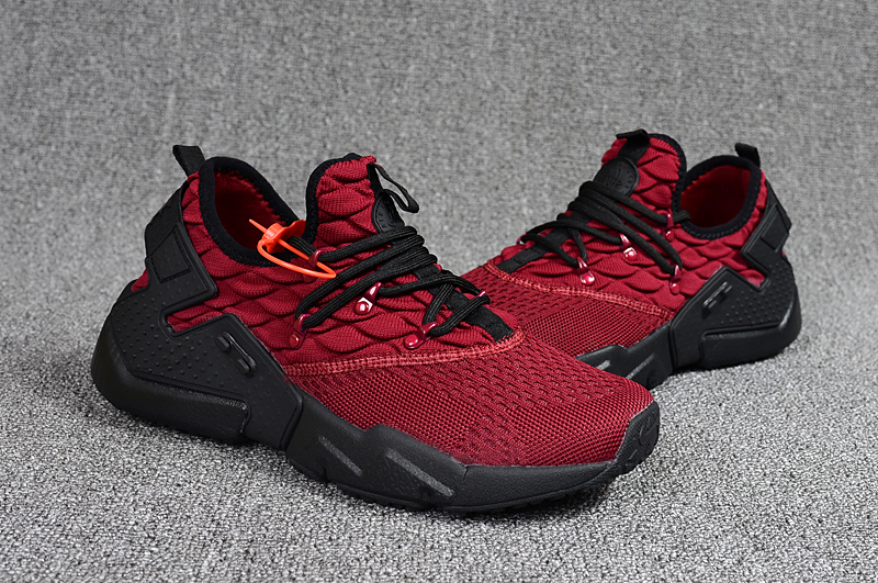 Nike Air Huarache 6 Knit Hot Red Black Shoes For Women